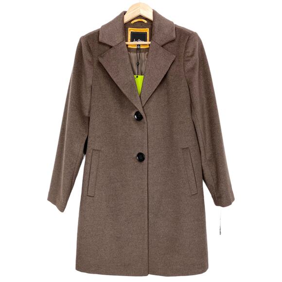 Sam Edelman Women's Wool Blend Coat in Melange Brown, Size 6 - Picture 8 of 16